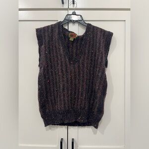 Women’s L vintage Boston Traders 100% Wool Multicolor Sleeveless Sweater Vest